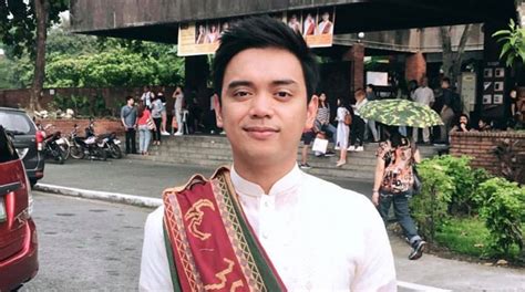 Juan Miguel Severo explains why he placed his 'sablay' on his .